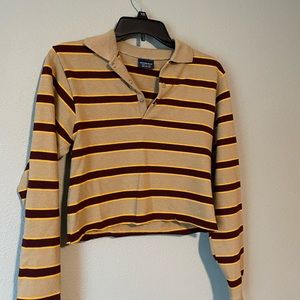 Cropped striped button up